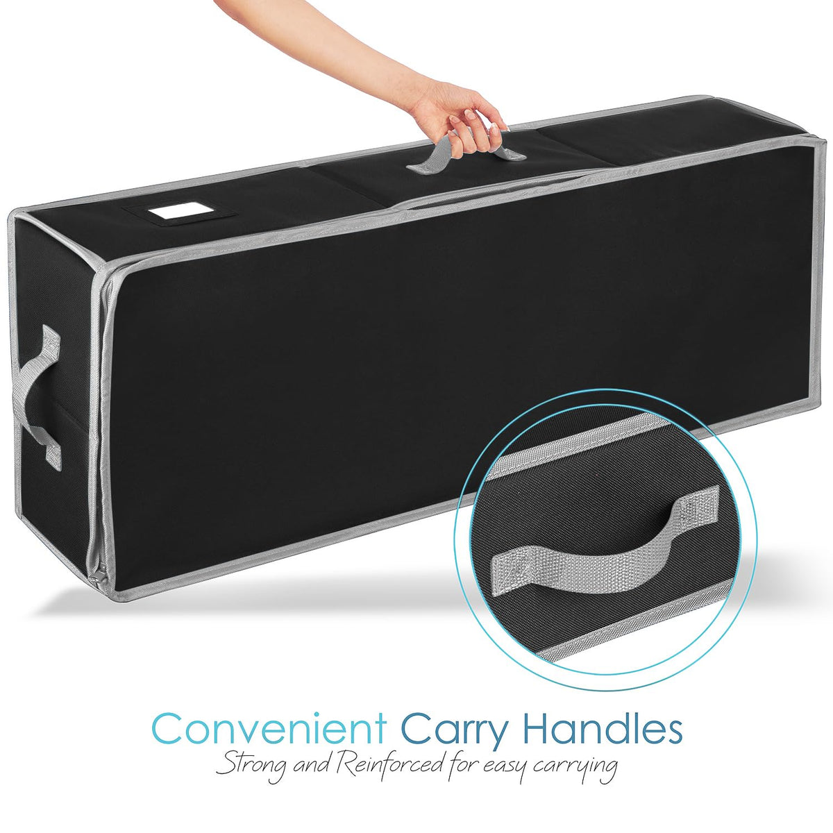 Hearth & Harbor - Contenedor de almacenamiento de papel de regalo con cinta organizador de almacenamiento - Bolsa de almacenamiento de Navidad con bolsillos interiores extras - Organizador de regalo