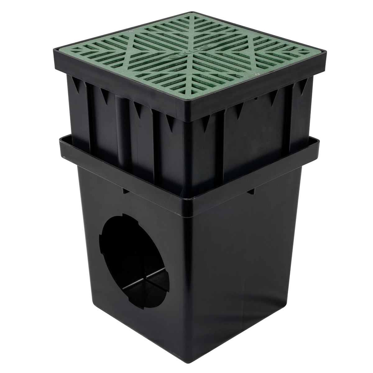 NDS Raindrip 1216 12" No Bottom Catch Basin Riser, Black