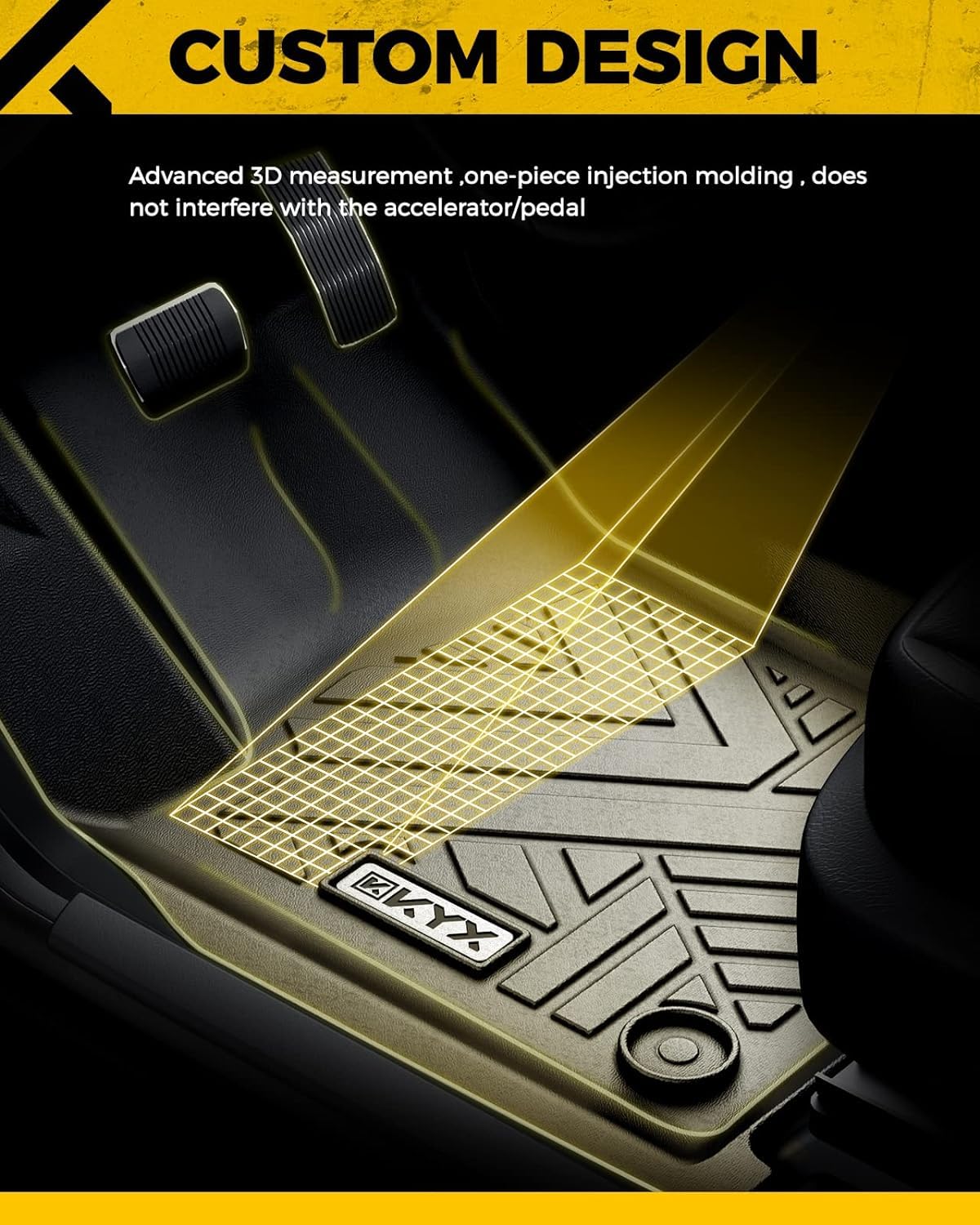 KYX Alfombrillas para Todo Clima para Toyota Tacoma Double Cab 18-24, Juego Completo de Goma TPE, Negro