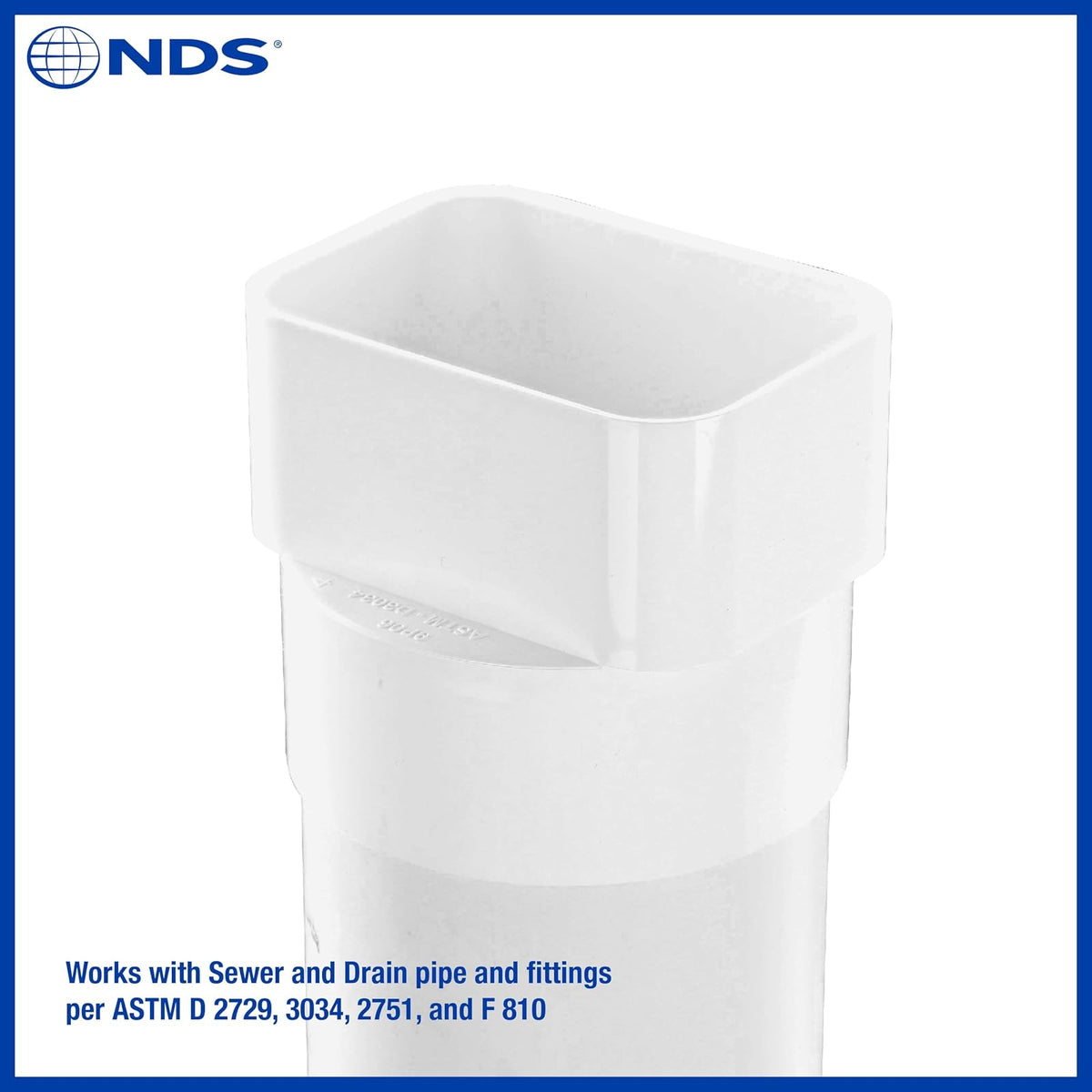 NDS 9P06 - Adaptador centrado en PVC IPS, 3 Pulgadas por 4 Pulgadas por 4 Pulgadas