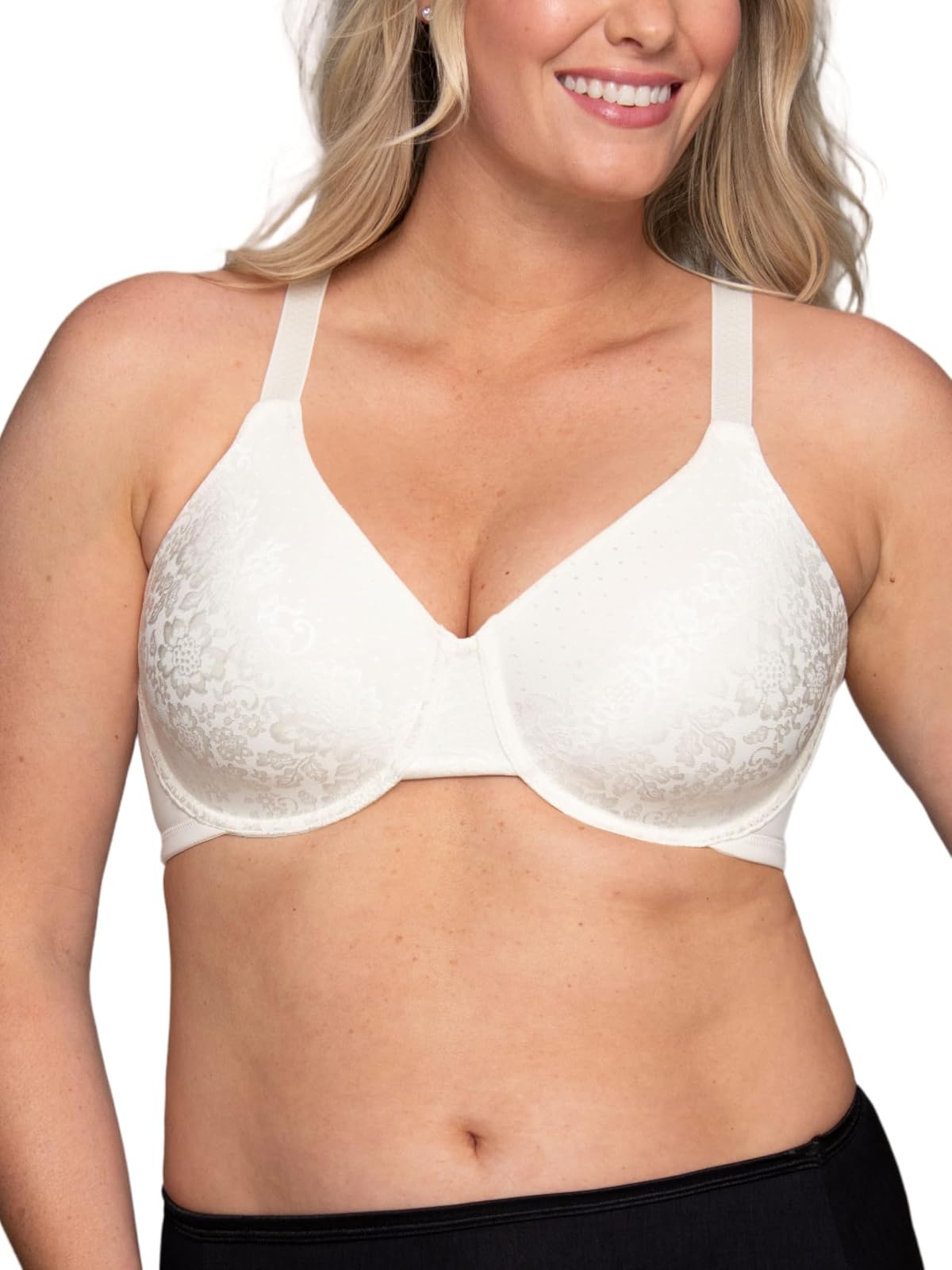 Vanity Fair Beauty Back Brasier Reductor Minimizer - Encaje de coco blanco - 40DD