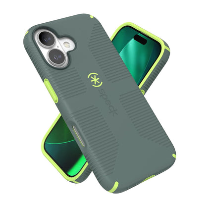 Speck CandyShell Grip Funda para iPhone 17 Compatible con MagSafe - iPhone 17 - Neo Drab - Verde Brillante
