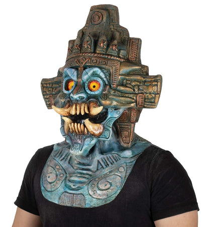 Ghoulish Productions Máscara de látex de Tláloc. Máscara de Tláloc. Disfraz de Tláloc. Tláloc Disfraz Halloween.Máscara de Halloween. Máscara Unitalla de Adulto. Ideal para usar en Fiesta de Halloween