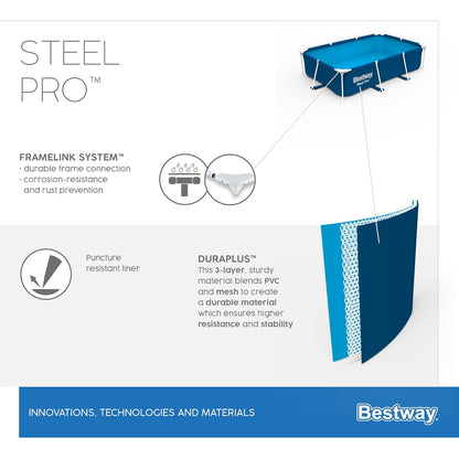 Bestway Piscina Estructural Rectangular Steel Pro 259 x 61 cm