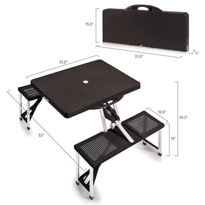 Picnic Time 811-00-175-000-0 Mesa Plegable, Color Negro