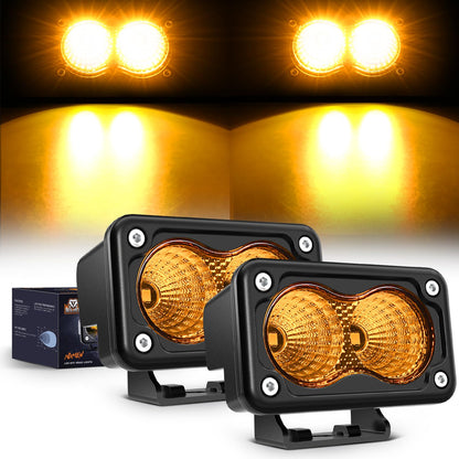 Nilight Faros LED Auxiliares para Moto y Todoterreno 3 Pulg, Paquete de 2 - Cápsulas LED ámbar