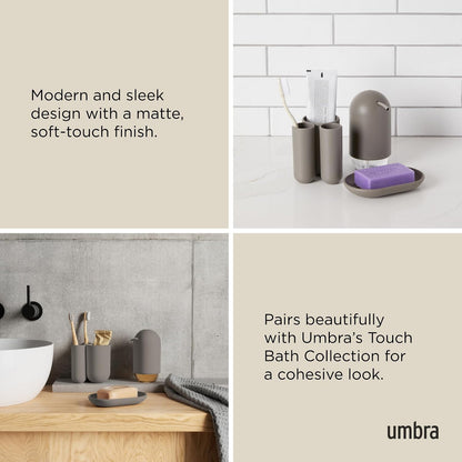 Umbra | Jabonera Touch, Diseño Minimalista, Color Gris
