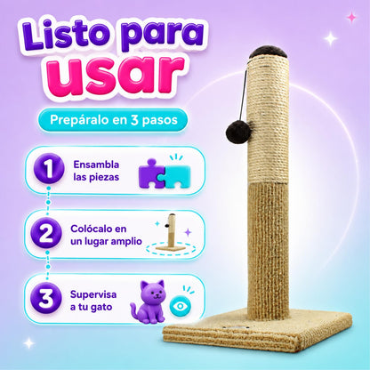 Fancy Pets Poste Rascador de 55 centímetros para Gato Color Natural