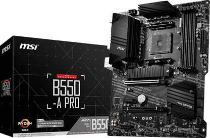 MSI B550-A Pro V1 ProSeries Motherboard (AMD Ryzen 5000, AM4, DDR4, PCIe 4.0, SATA 6Gb/s, M.2, USB 3.2 Gen 2, HDMI/DP, ATX)