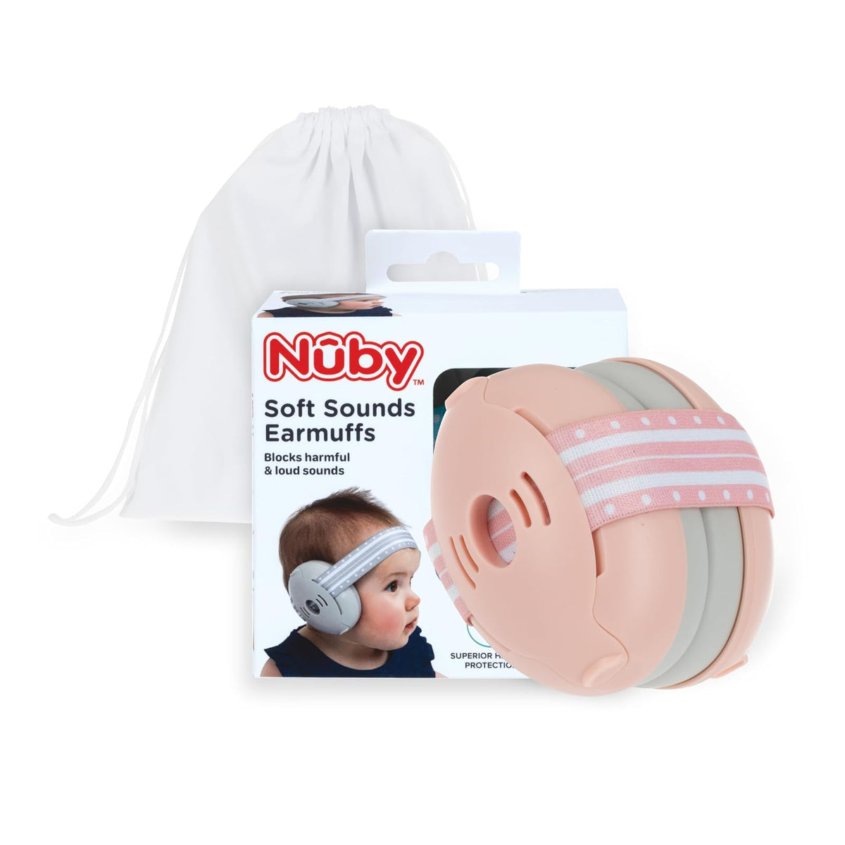 Nuby Soft Sounds Orejeras de Protección Auditiva para Bebé - Rosa