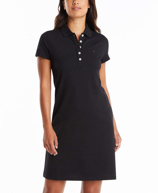 Nautica Easy Classic Short Sleeve Stretch Cotton Polo Dress Vestido Informal Mujer