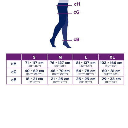 JOBST Opaque Medias de compresión, Media 20-30mmHg, Pantimedia, Talla L | Punta Cerrada, Color Natural, Compresión de Grado Médico