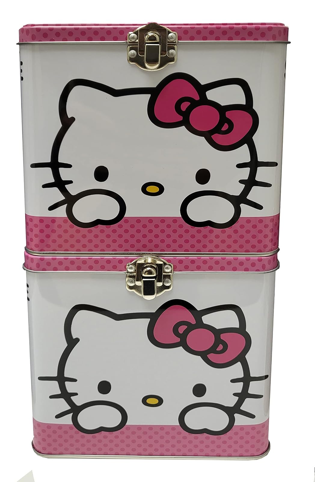 The Tin Box Company XL - Lata de almacenamiento con asa, Hello Kitty