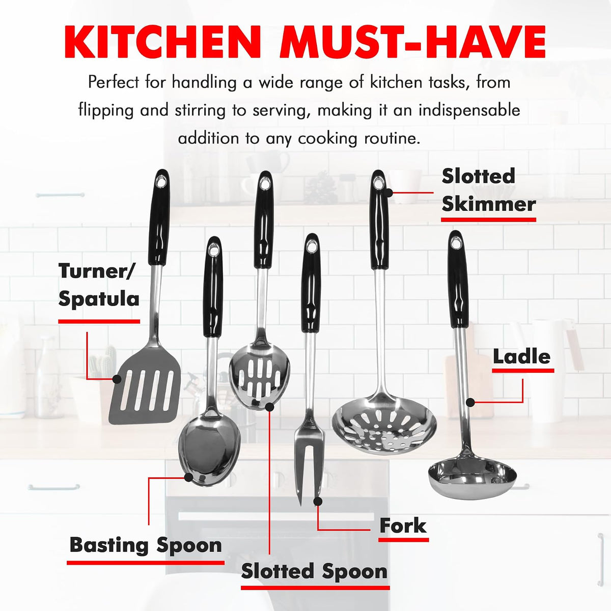 Chef Craft Select - Espátula de acero inoxidable, Juego, Plateado, Una talla, 1
