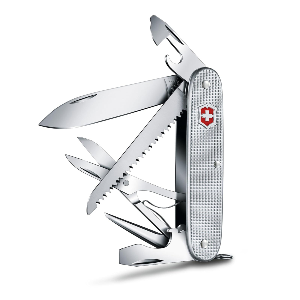Victorinox Navaja Farmer X Alox Estriado, 10 Usos, Plata