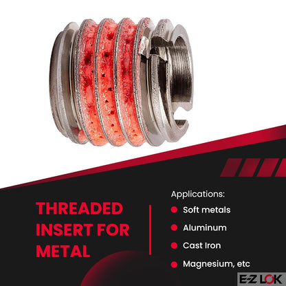 E-Z Lok Inserto roscado externamente, acero inoxidable 303, roscas internas de 3/8"-16, roscas externas de 9/16"-12, 0.5" de longitud, fabricado en Estados Unidos (paquete de 5) | Construcción de acero inoxidable, diseñado para aplicaciones de reparación 