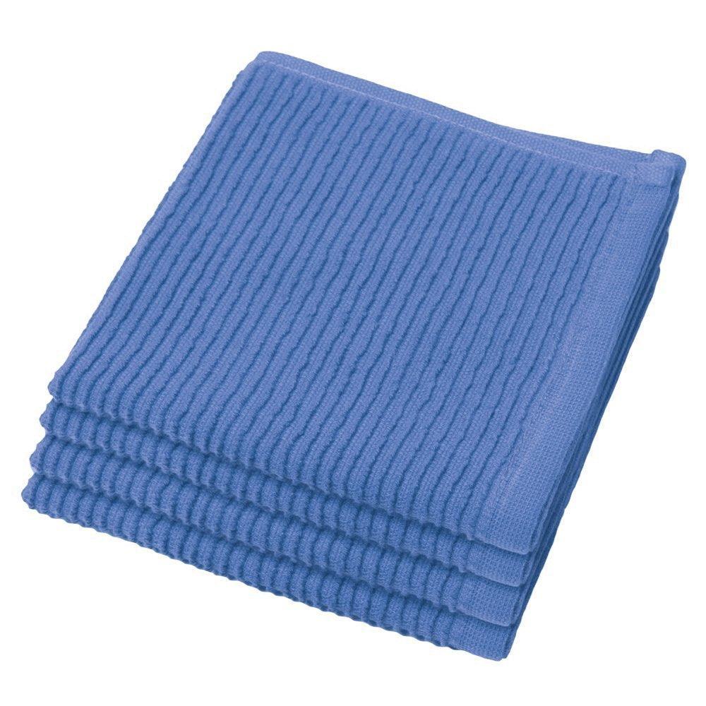 Now Designs Juego de 4 paños Acanalados, Matching Towels Are Available; Ripple dishcloths and Towels Come in a Variety of Colors to Match Any décor, Royal