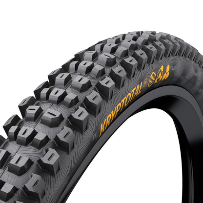 Continental Kryptotal - Neumático delantero para bicicleta de montaña, sin cámara, plegable, negro, suave, carcasa endurecible, E25, 26 x 2,4, 27.5 x 2,4 o 29 x 2,4