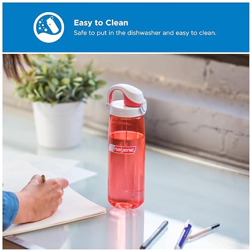 Nalgene Sustain Tritan - Botella de agua sin BPA hecha con material derivado del 50% de residuos de plástico, 24 onzas, transparente con brotes
