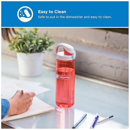 Nalgene Sustain Tritan - Botella de agua sin BPA hecha con material derivado del 50% de residuos de plástico, 24 onzas, transparente con brotes