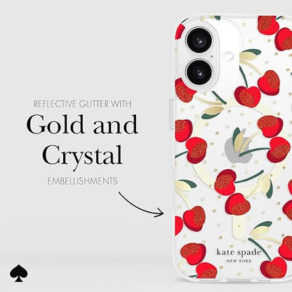 Kate Spade New York - Funda para iPhone 16, diseño de Piedras Preciosas de Cerezo