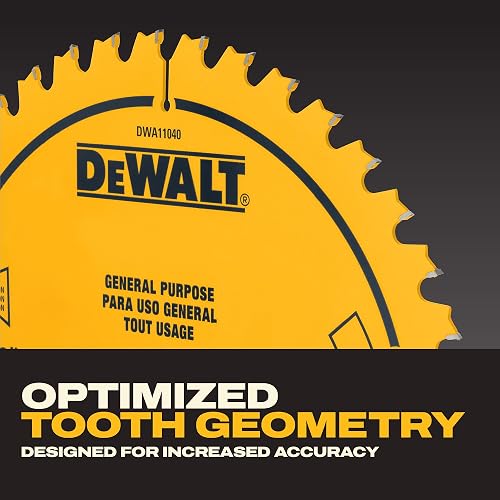 DEWALT - Hoja de sierra de mesa, 10 pulgadas, 40 dientes, con acabado fino, carburo ultra afilado (DWA11040)