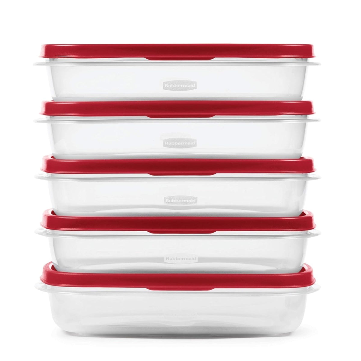 Rubbermaid EasyFindLid - Contenedores para preparación de comidas, 5.5 tazas, color rojo