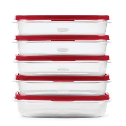 Rubbermaid EasyFindLid - Contenedores para preparación de comidas, 5.5 tazas, color rojo
