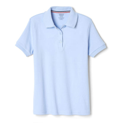 French Toast Polo Escolar Manga Corta Cuello Picot Niña - 7-8 - Azul - claro