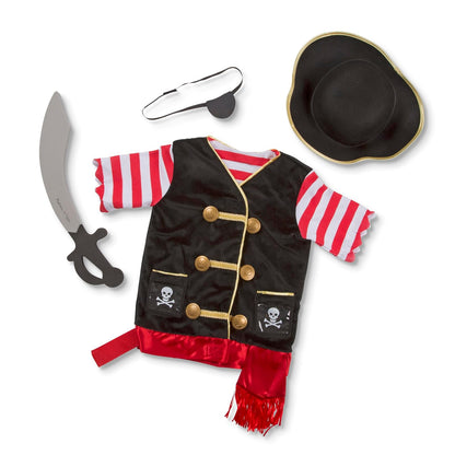 Melissa & Doug Juego de Disfraz de Pirata para el Juego de Roles, Juego de Imitación, Materiales de Alta Calidad, Lavable a Máquina, 55.118 cm alto x 43.18 cm ancho x 10.668 largo