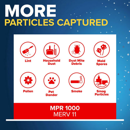 Filtrete - Filtro de aire para horno de aire de 16 x 25 x 2 pulgadas, MPR 1000, defensa de micro alérgenos, paquete de 4 (dimensiones exactas 15,5 x 24,5 x 1,75)
