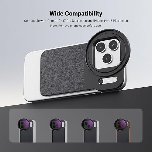 NEEWER 6.9" Adaptador Magnético Mount Objetivo Móvil Placa Trasera Accesorios con 67mm Filtro Densidad Neutra Variable (ND 2-32) Compatible con MagSafe iPhone 12/13/14/15/16/17 Pro Max & 14/15/16 Plus