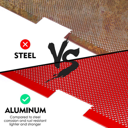 Xprite Parrilla Frontal de Malla de Aleación de Aluminio Roja para Jeep Wrangler JK 2007-2018, ZS-0001R