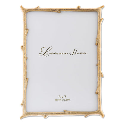 Lawrence Frames Marco de Fotos Metal Dorado Ramas Naturales, 4x6 in - 12,7 x 17,78 cm (5x7 pulg.) - Dorado