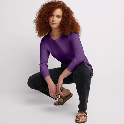 Hanes Playera de Manga Larga Camisa para Mujer