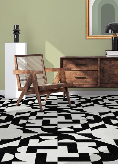 FloorPops x Very Gay Paint Gia - Azulejos métricos para despegar y pegar en blanco y negro, FP6334