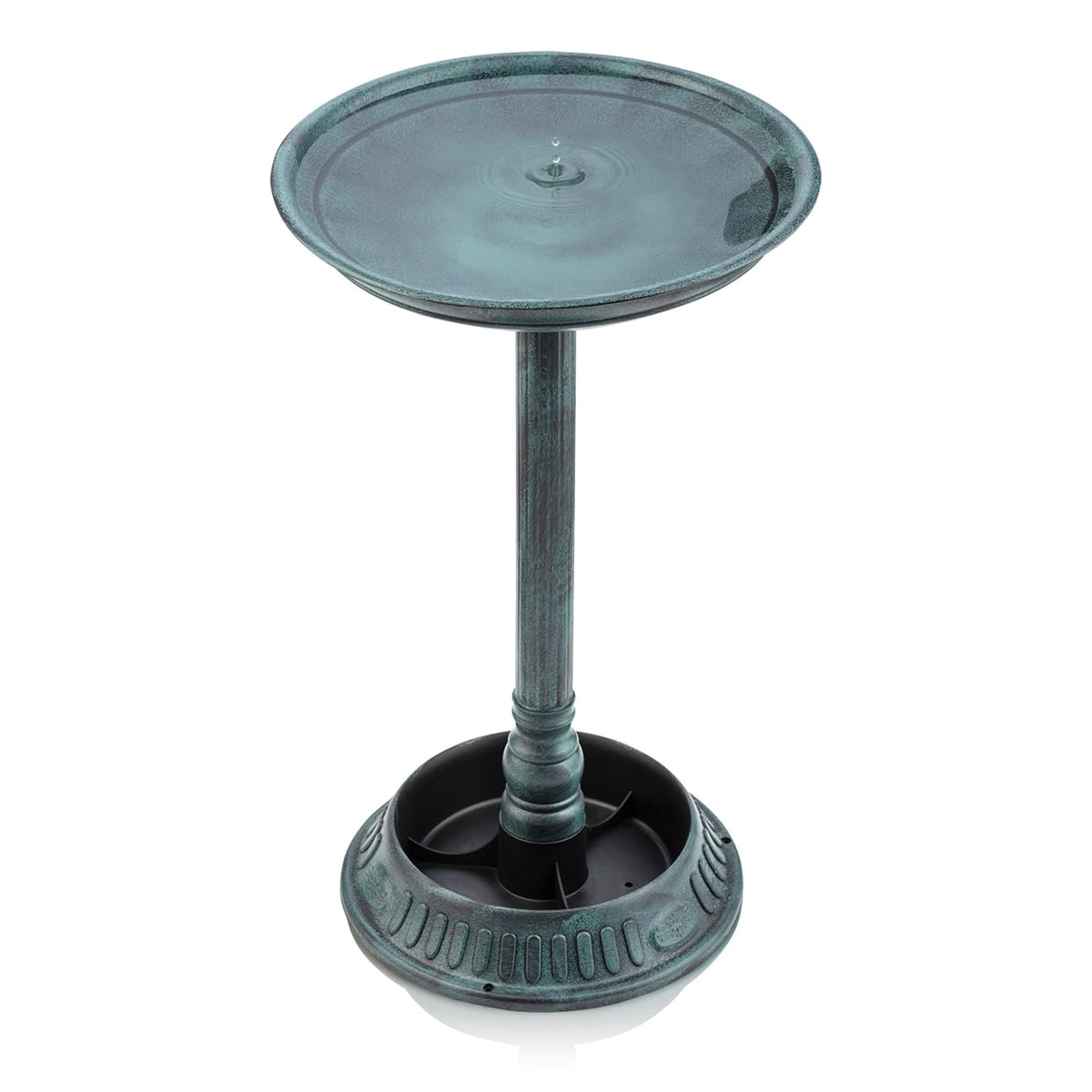 Alpine Corporation Estatua de Baño de Pájaros para Exteriores de 25" de Alto con Maceta, Verde