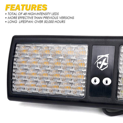 Xprite luces intermitentes estroboscópicas con visor LED ámbar blanco para camiones