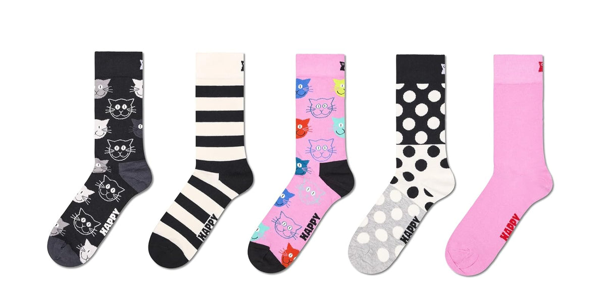Happy Socks 5-pack Cats Socks Calcetines Unisex adulto