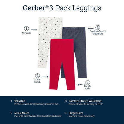 GERBER Baby Girls 2-Pack Pants