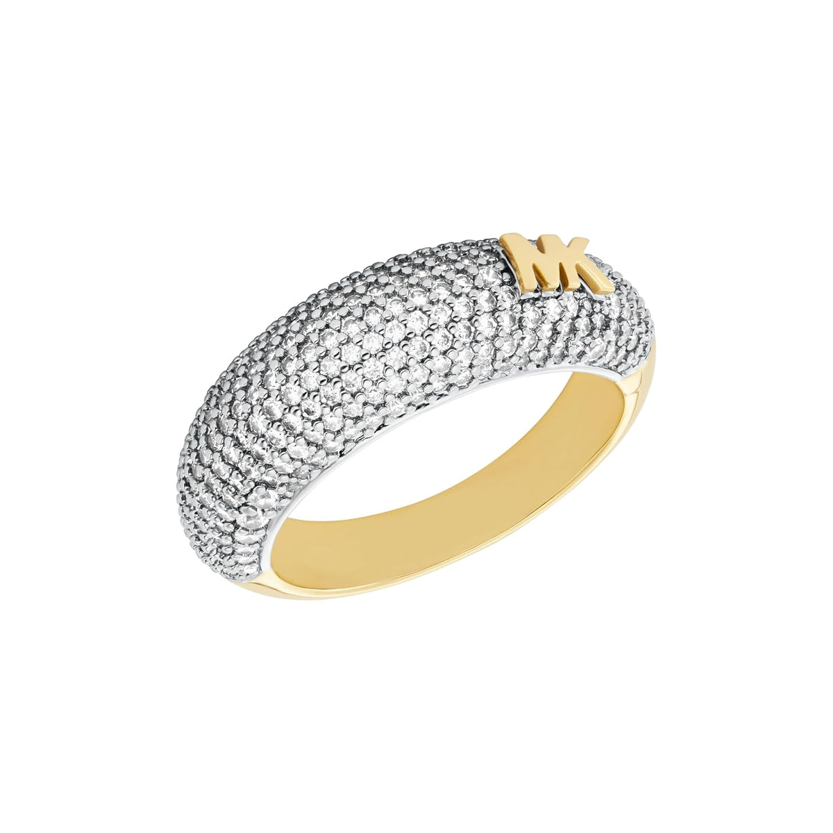 Anillo Michael Kors de latón en dos tonos pavé para mujer, MKJ8541931 talla 6