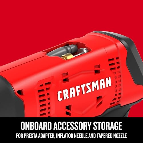 Craftsman Inflador de Neumáticos Inalámbrico V20, hasta 150 PSI, Medidor de Presión Digital, Solo Herramienta (CMCE521B)