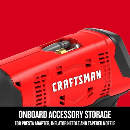 Craftsman Inflador de Neumáticos Inalámbrico V20, hasta 150 PSI, Medidor de Presión Digital, Solo Herramienta (CMCE521B)