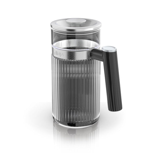 Ninja Café Luxe Jarra Compartible XSKSHRBLEPTCHR | 28 oz, de vidrio, caliente o helado, para espresso y café, accesorios máquina espresso