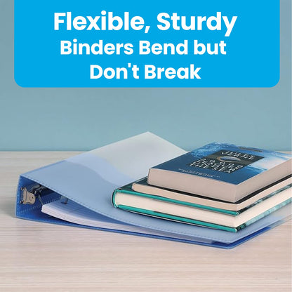 Carpetas Oxford Wave para escuela y oficina, poliéster flexible fuerte, 4 bolsillos ondulados, 4 colores surtidos, fundas translúcidas, capacidad para hasta 350 hojas, carpeta de 1.5 pulgadas, paquete