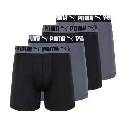 PUMA Paquete de 4 Calzoncillos Elásticos para Hombre - negro - gris - M