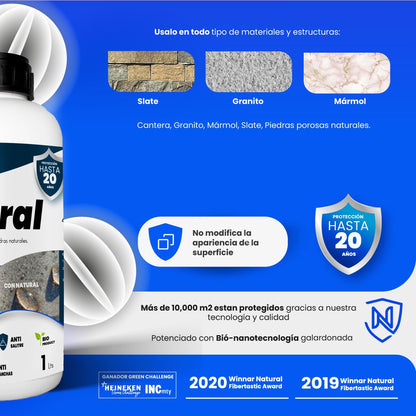 767SSNAT NATURAL Sellador Protector Orgánico para Cantera, Granito, Mármol, Slate, Piedra Natural 4l