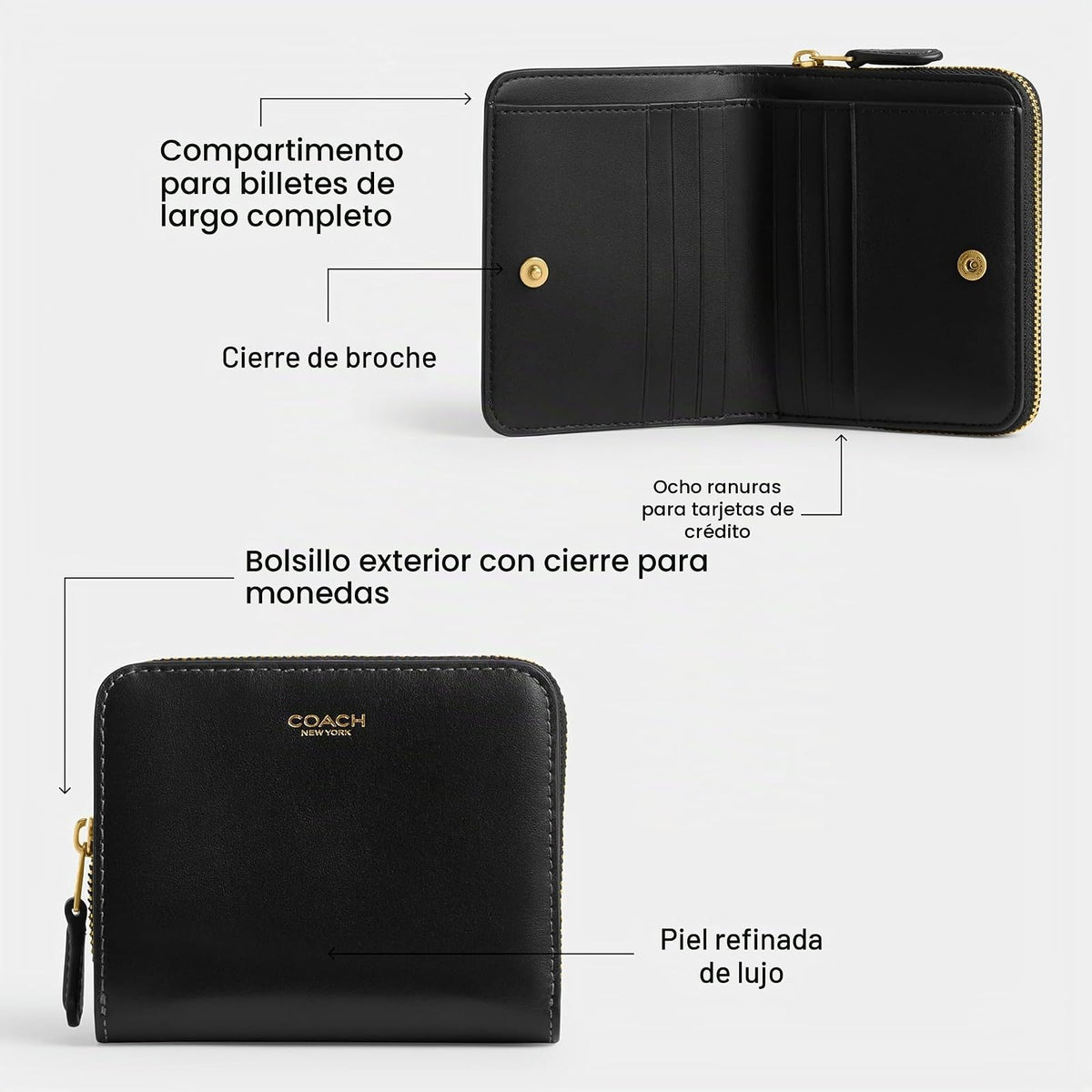 COACH Billetera para mujer, B4/Tan Rust, Una talla, Billetera plegable
