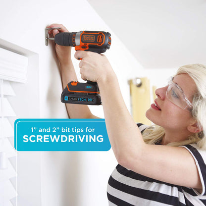 BLACK+DECKER Juego de brocas y puntas 109 piezas, ideal para madera, metal, plástico y mampostería, incluye estuche (BDA91109)