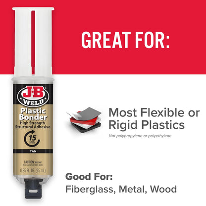 J-B Weld 50133 plástico Bonder calcomanía Estructural jeringa - se seca bronceado - 25 ml